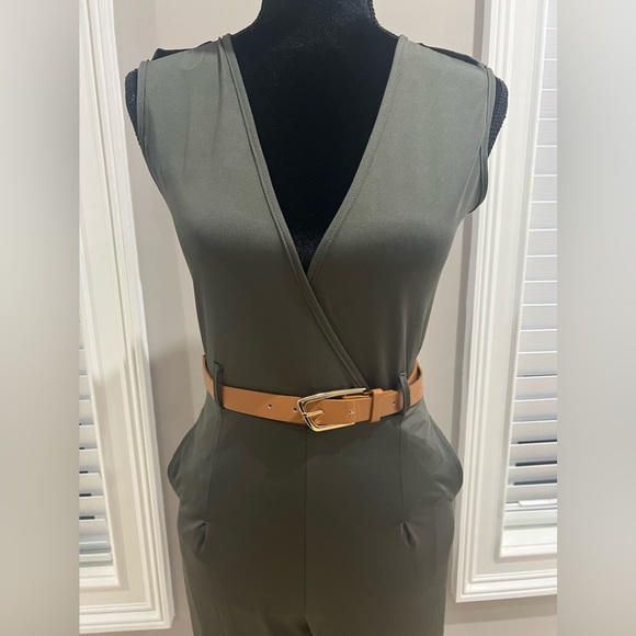 Olive Green, Wide-Leg Jumpsuit - Picture 7 of 12